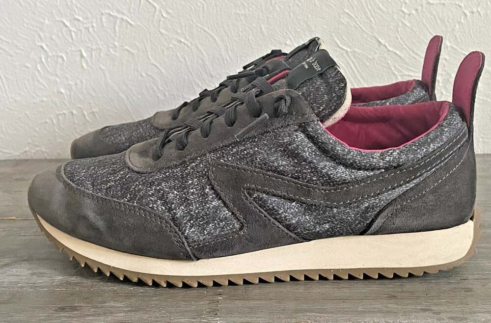 Rag & Bone Retro Runner Womens 7.5 Gray Pink Denim Suede Nylon Sneakers Nord Ann